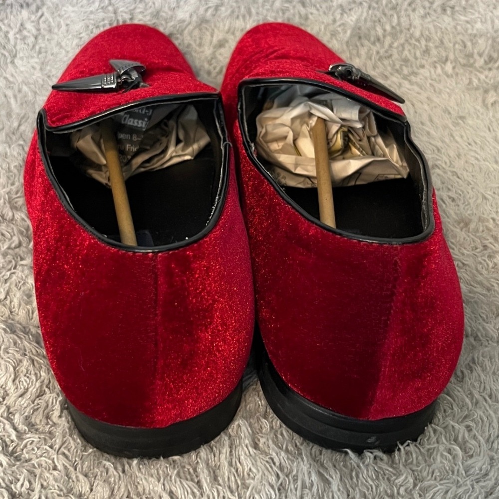 Giorgio Brutini Mens Cowell Red Velvet Loafer Dress Shoes Size 10.5 M - Picture 6 of 15